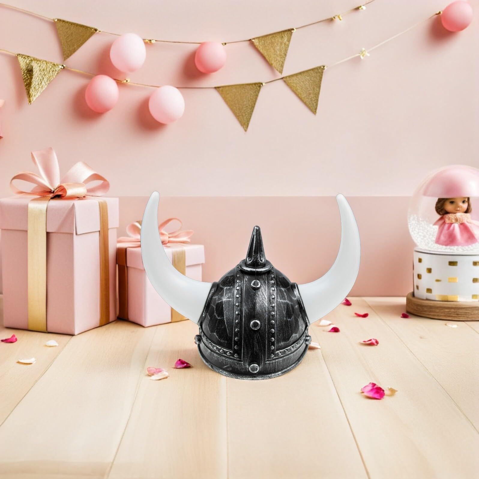 2 Pezzi Cappelli Viking con Corna Dorate e Argentate Accessori Costume per Festa di Halloween e Carnevale Cappello Pirata Norreno per Adulti Uomo Leggero e Facile da Indossare