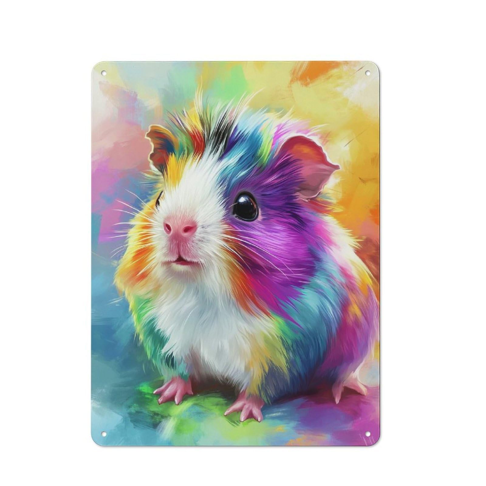 Junmoney Guinea Pig Animal Metal Wall Sign 40X30cm, Modern Retro Loft Wall Plaque For Flat, Bar, Studio Or Gallery Wall