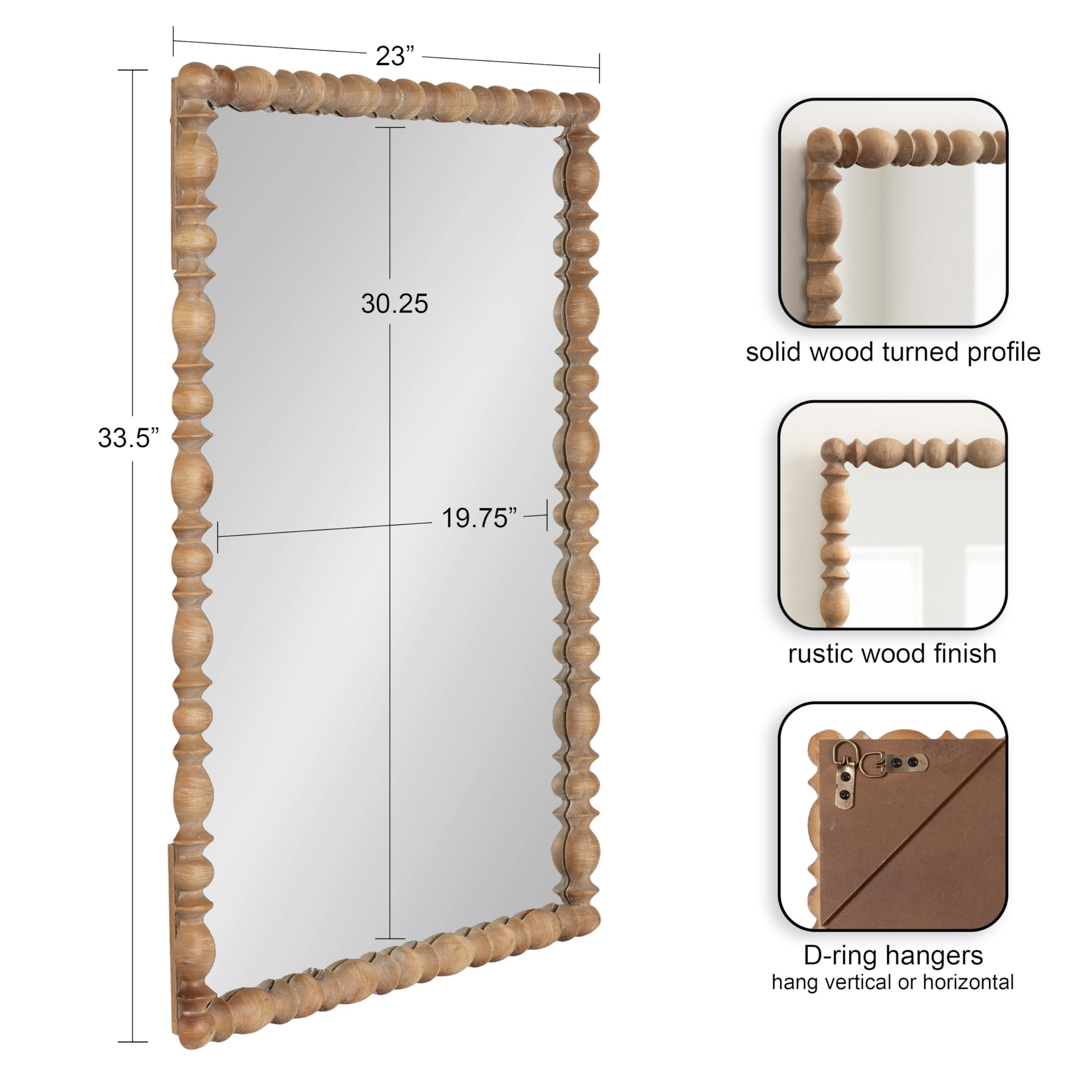 Amazon.com: Kate and Laurel Prindle Turned Wood Beaded Rectangle