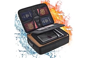 1 PC Document Bag with Lock Waterproof Fireproof Money Safe Box Travel Organizer