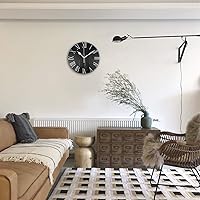 Vista 2 de Reloj de pared de madera rústica de 12 pulgadas, silencioso, sin tictac, funciona con pilas, para decoración del hogar, para sala de estar