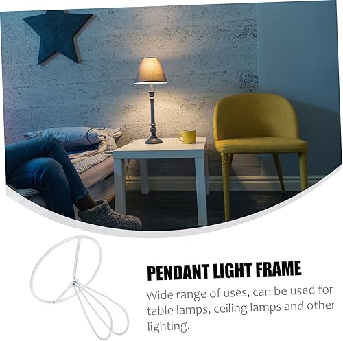 Miniatura 5 de Housoutil 4 unids soporte de lámpara abrazadera burbuja linterna colgante lámpara vintage marco redondo alambre lámpara sombra anillo lámpara