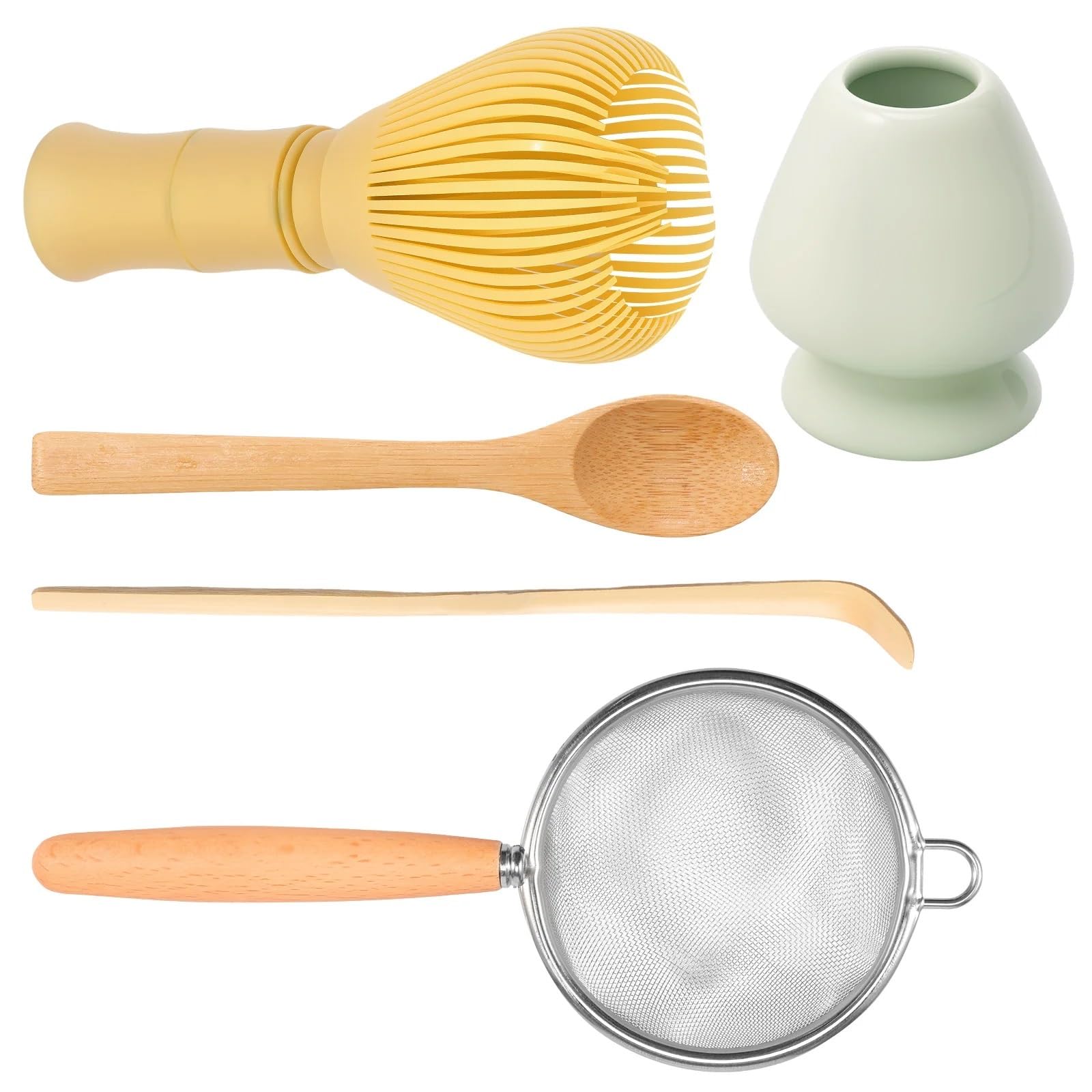 Juego de té matcha Batidor seguro Cuchara Juegos Preparación Tienda bebidas for interiores Herramientas for preparar Accesorios Kit Te Matcha(Style 1)