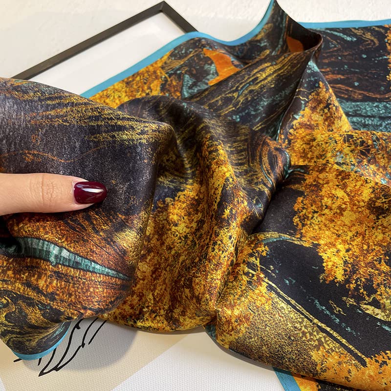 Mulberry Silk Scarfs Women Small Square Scarf 21" x 21" Breathable Lightweight Neckerchief Headscarf 0223