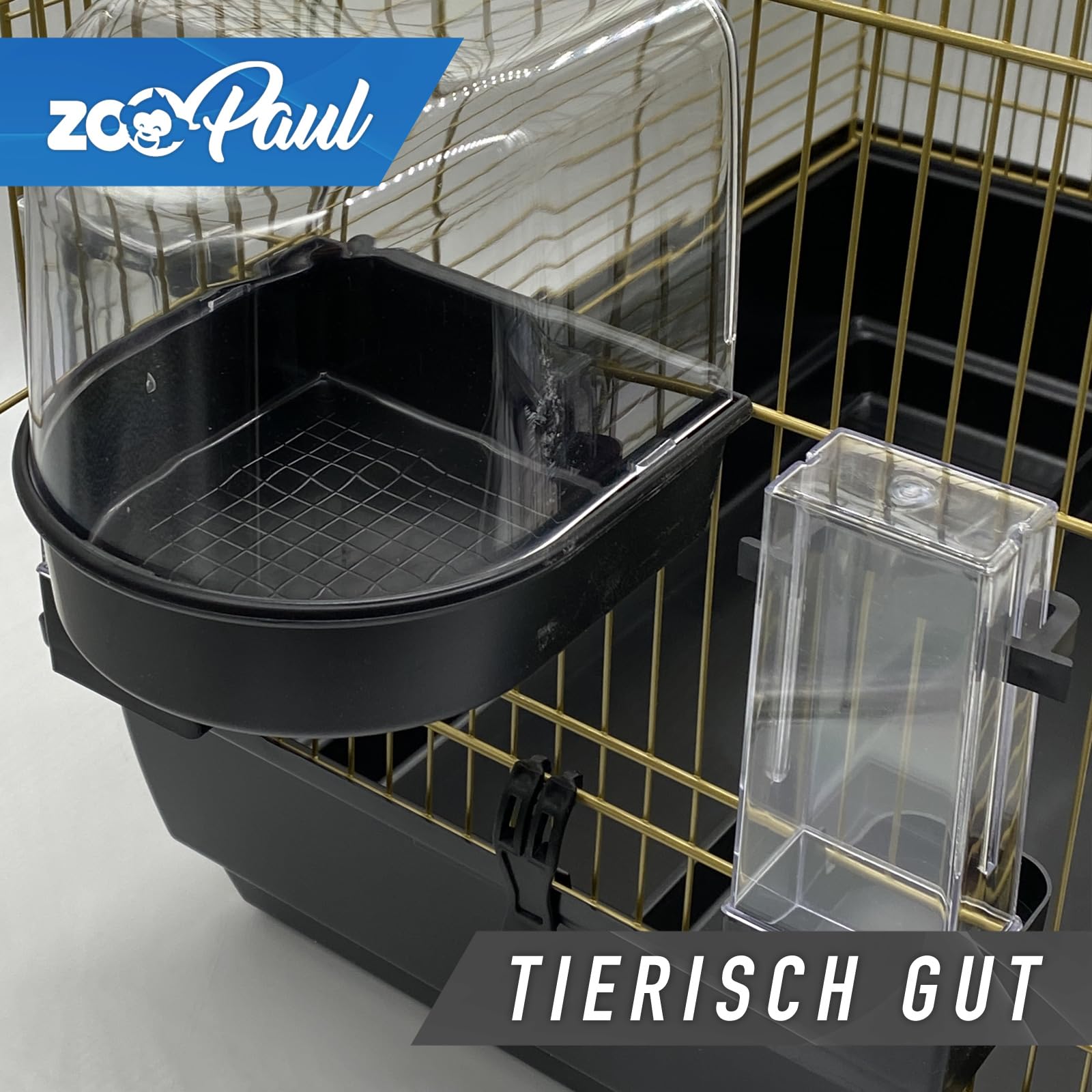 Premium Vogelkäfig Käfig Emma 72x54x38 cm Gold schwarz Vogelhaus Kanarien Wellensittiche Exoten