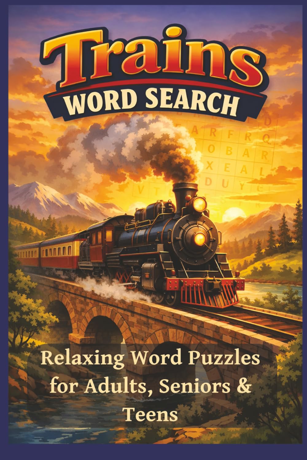 Trains Word Search: Relaxing Word Puzzles for Adults, Seniors & Teens: Word Searches with Easy-to-Read Print about Trains, Railways and More | 6x9 ... for Vacations, Holidays and Free Time