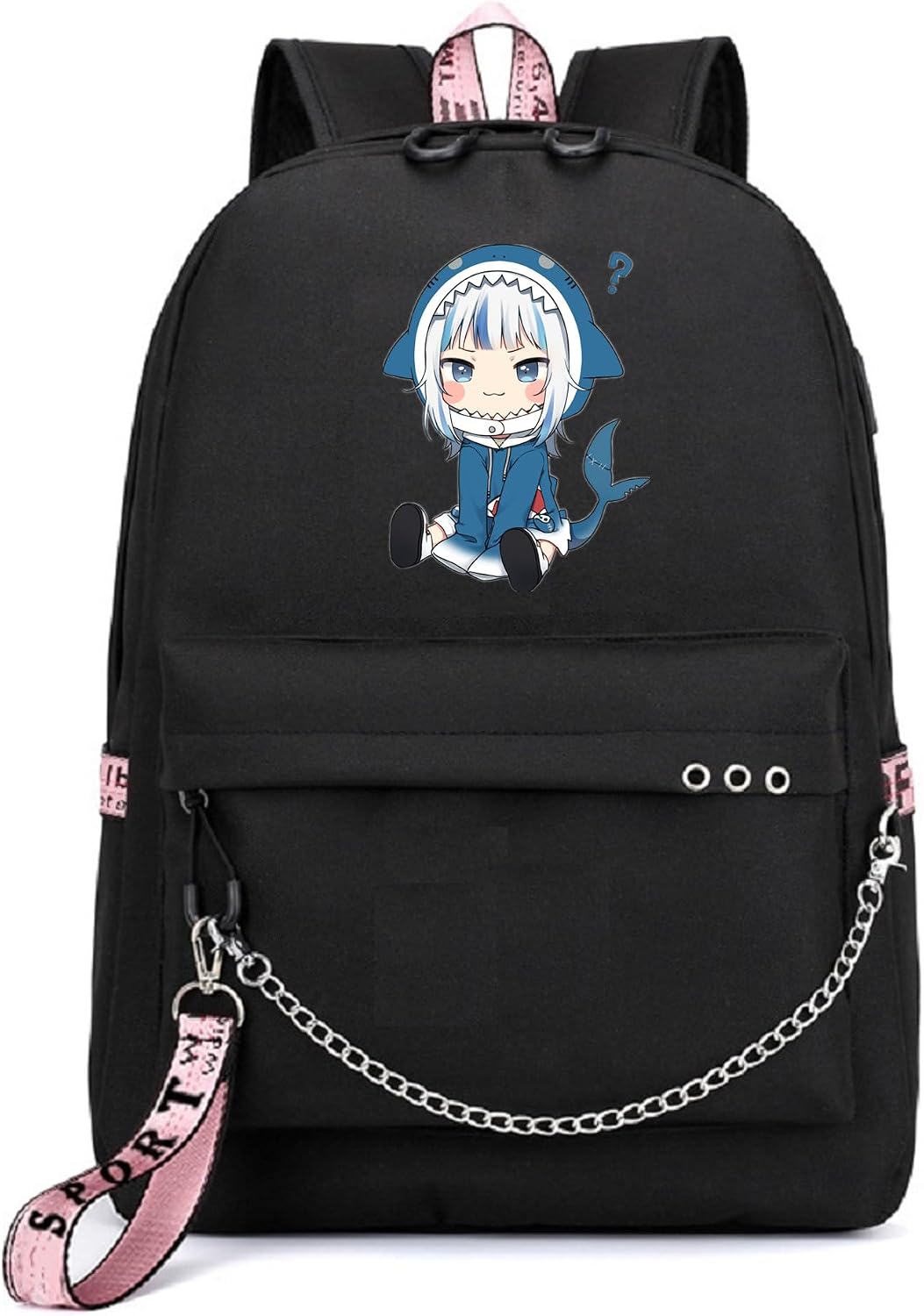 ISaikoy Anime Backpack Bookbag Daypack School Bag with USB Charging Port 4