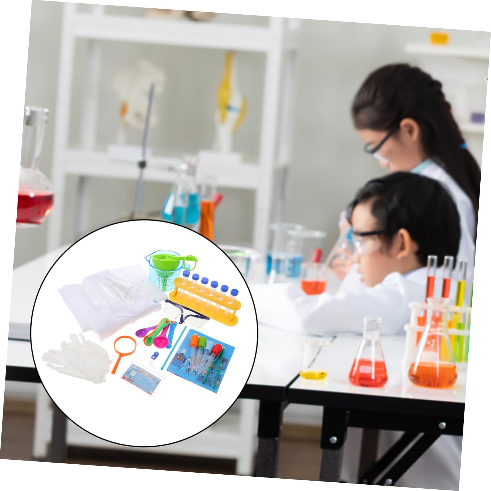 ERINGOGO Kit Scientifique pour Garçon Fille Ensemble Expériences de Chimie Éducatif Stem et Réutilisable pour Éveil Scientifique et Jeux de Rôle Couleur Aléatoire Couleur Aléatoire