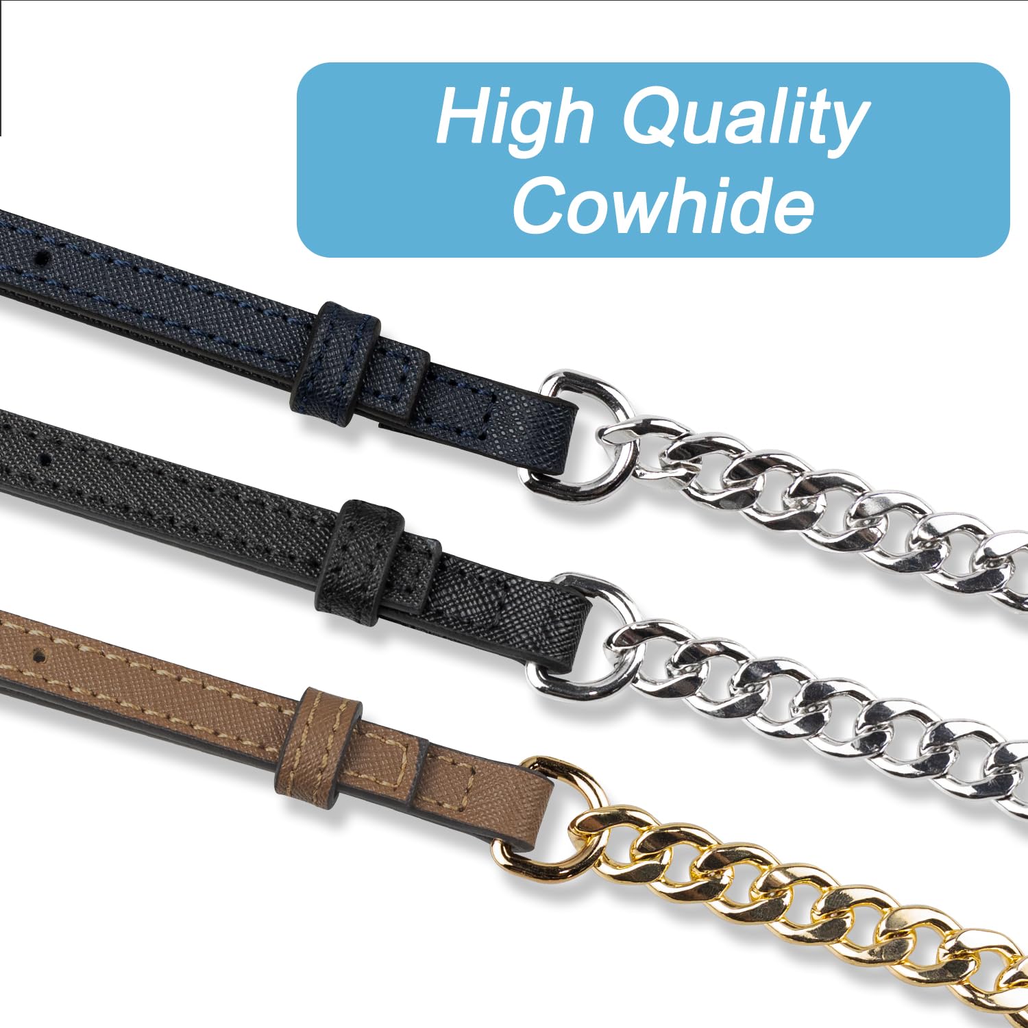 2 Pack Replacement Handbag Straps - Premium Leather, Adjustable & Easy To Install