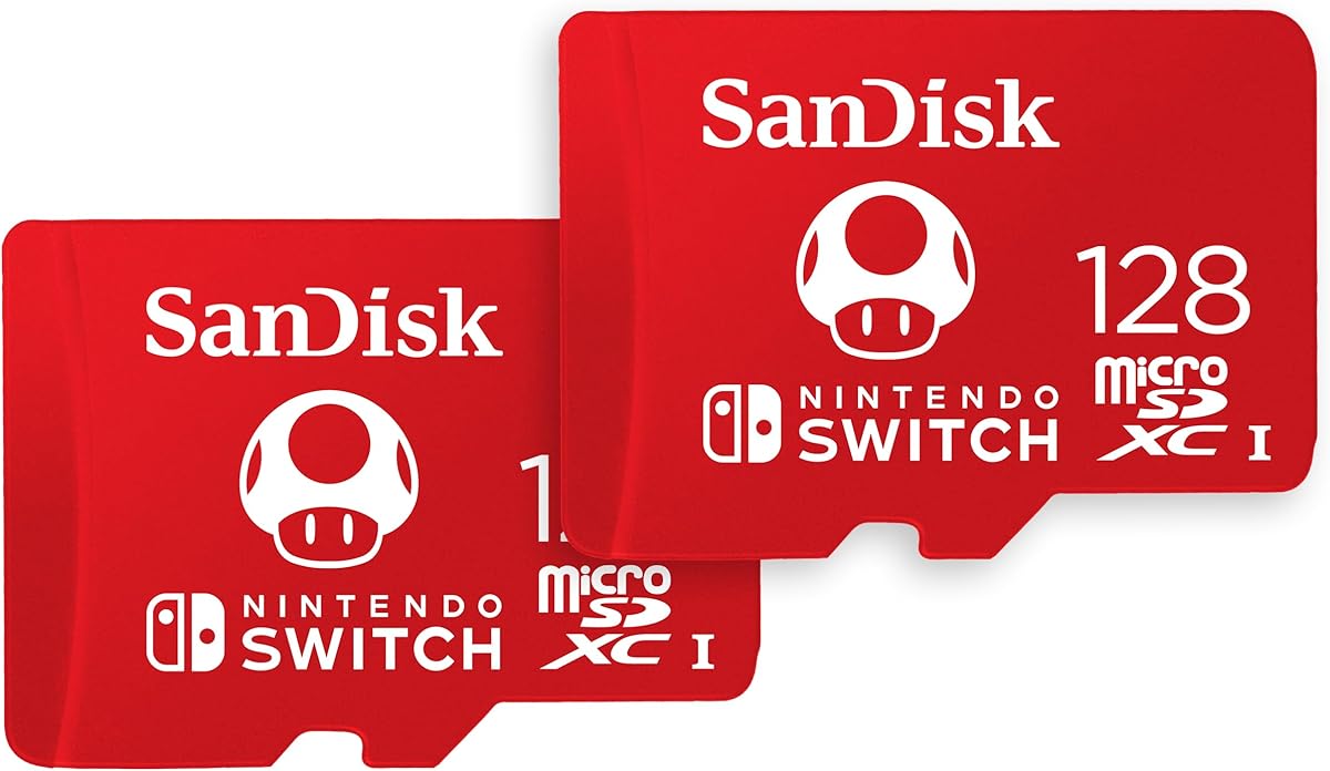 SanDisk 128GB 2-Pack microSDXC Card, Licensed for Nintendo-Switch - Made for Nintendo-Switch 1, Made for Nintendo-Switch 1, OLED, and Lite (2x128GB) - SDSQXAO-128G-GN6Z2