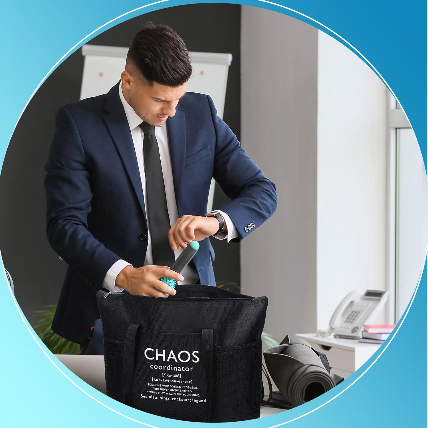 6 Pcs Social Worker Gift Bulk for Women Chaos Coordinator Gift Tote Bag Employee Appreciation Manager Coworker Teacher - Image 5