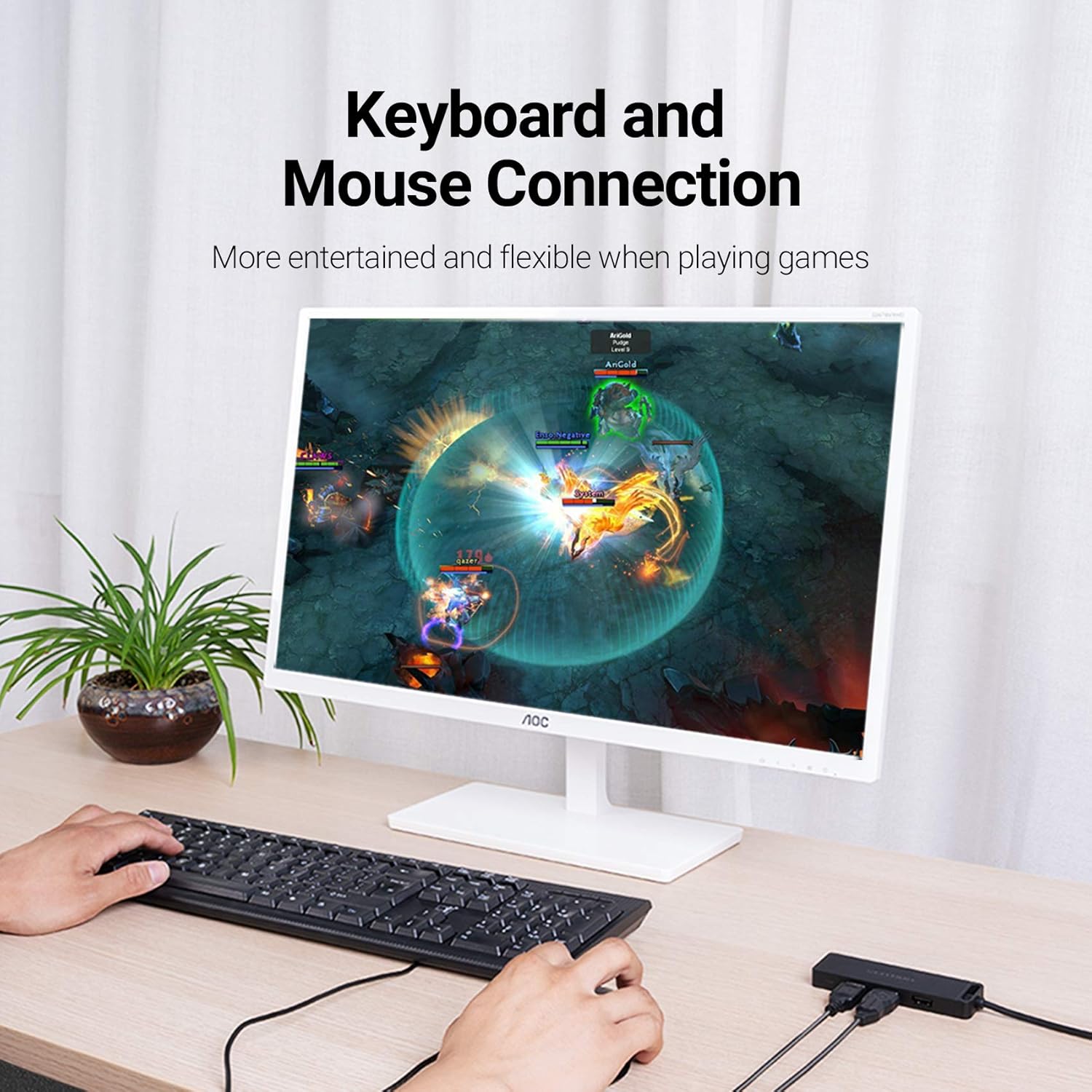 USB 2.0 Hub, VENTION USB Hub 4-Port Splitter with Charging Port for Notebook PC, USB Flash Drives, Mobile HDD for MacBook Pro, iMac, Surface Pro, XPS (0.5FT/0.15m) : Electronics