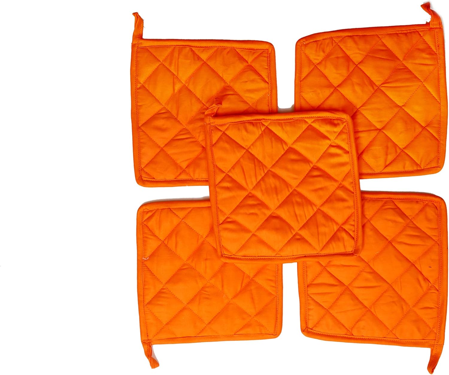 APCOLLECTION Pot Holder 100% Cotton, Machine Washable, Heat Resistant Kitchen Gift Set (Pack of 10 Size 8 X 8 Inch, Orange)