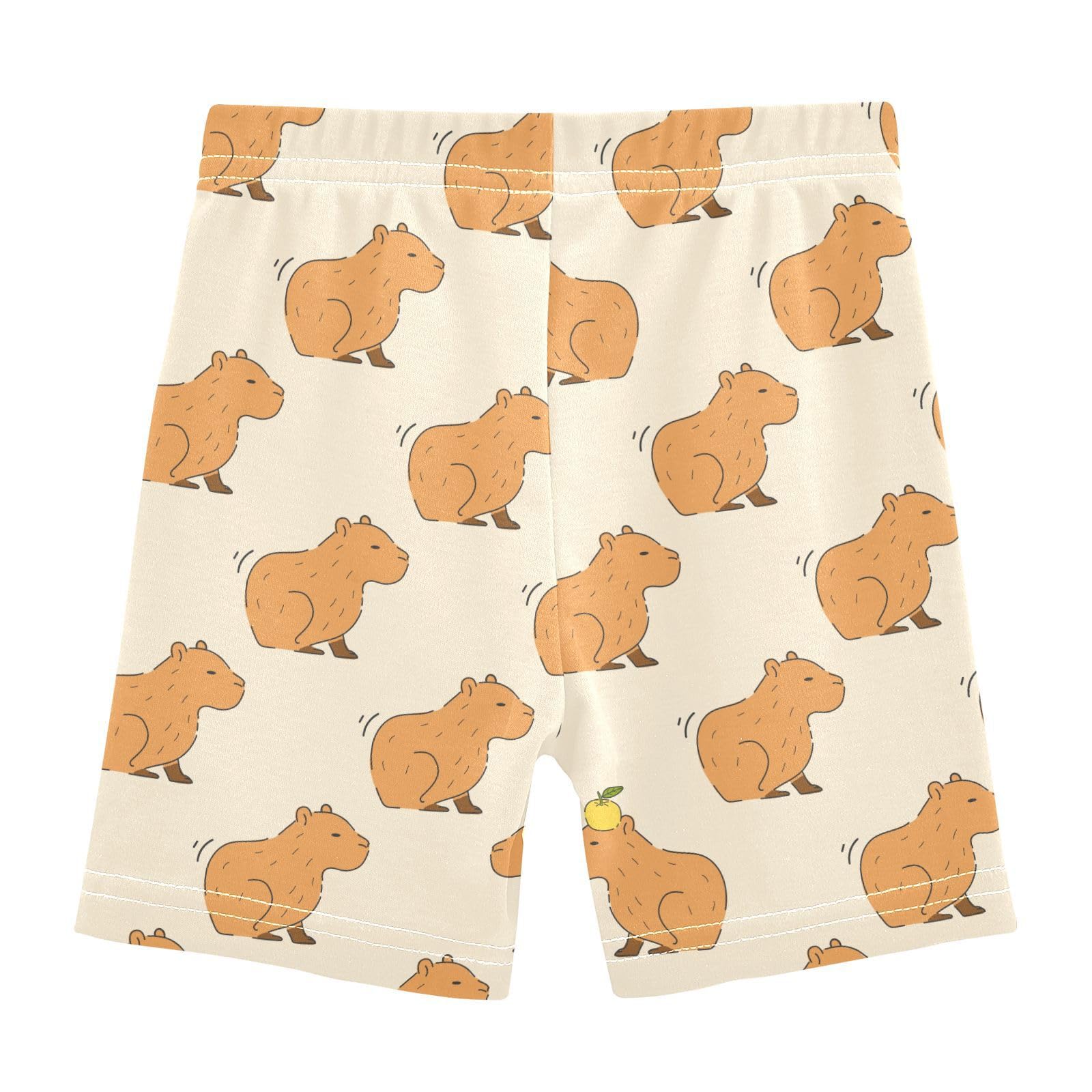 JHKKU Girls Cute Capybara Shorts Cotton Cartwheel Bike Kids Biker Under Dress Dance Short Girl Clothes 6T