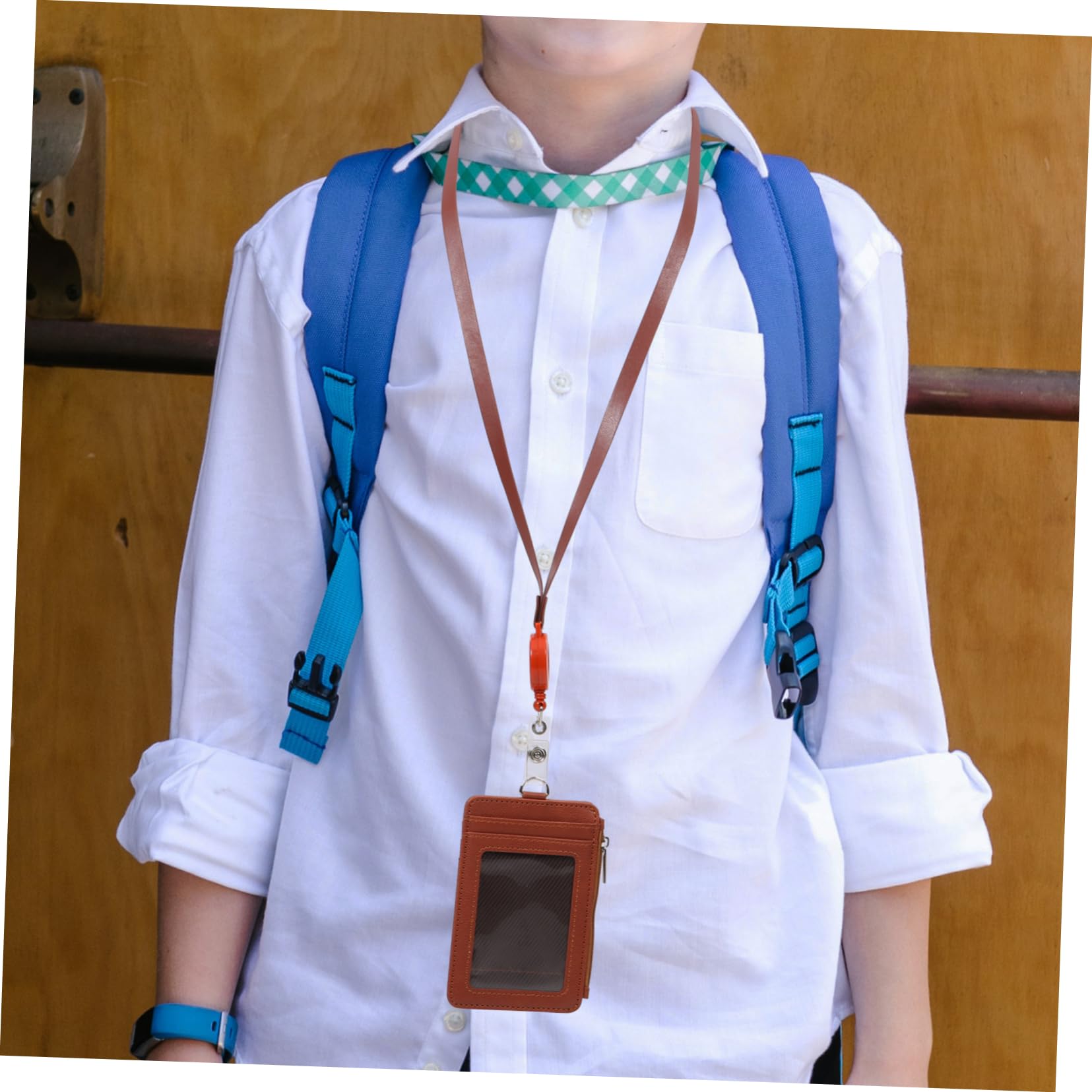 NUOBESTY Porta Biglietti Da Visita Verticale Da 3 Pezzi Con Finestra E Clip Girevole Porta Badge in Pelle Pu