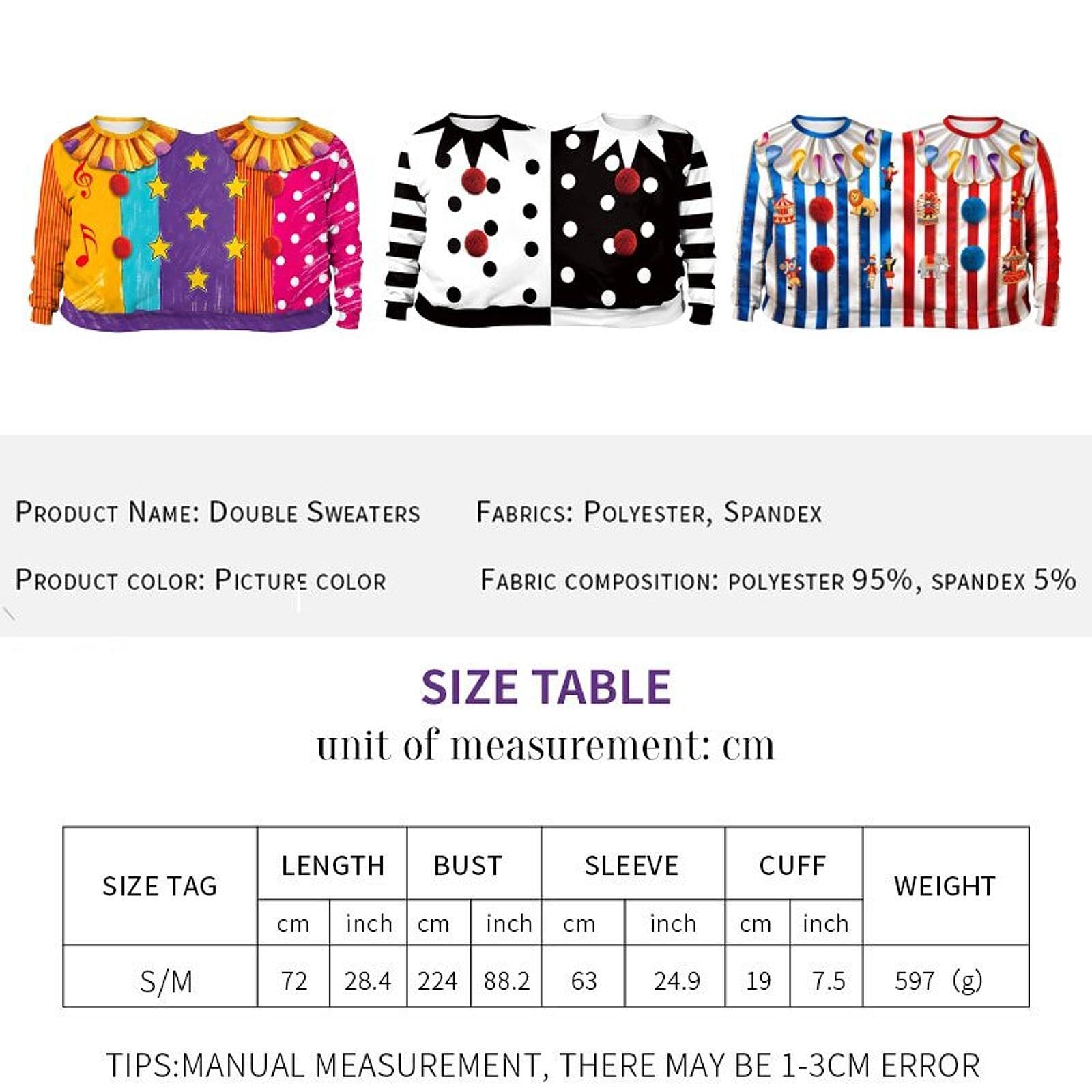 Costume da clown per coppia, accessori divertenti per cosplay e giochi di ruolo per adulti, perfetti per compleanni.