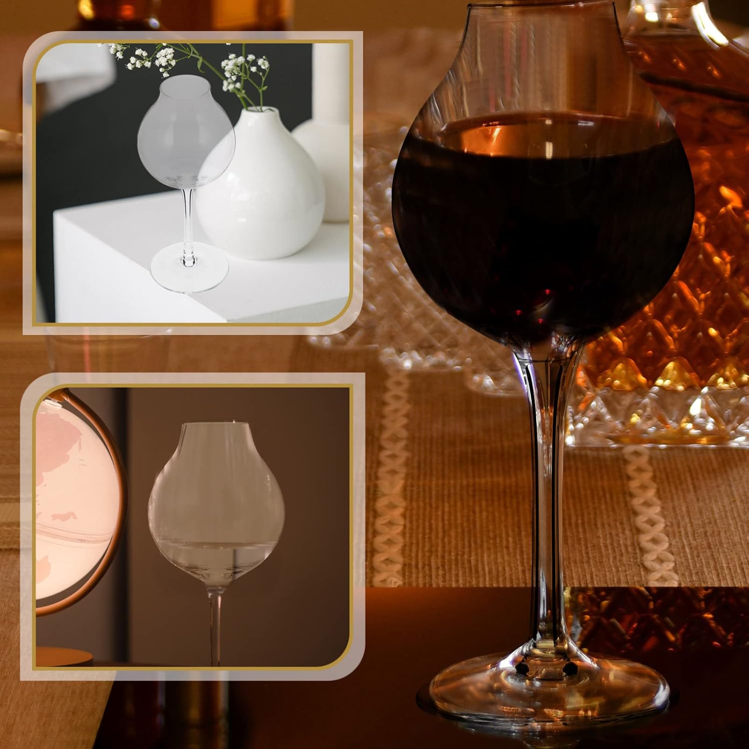 UPKOCH Glass Goblet 7Oz Thick Wine Smelling Cup for Whiskey Cocktail Juice Elegant Wine Glassware for Home Dining Entertaining