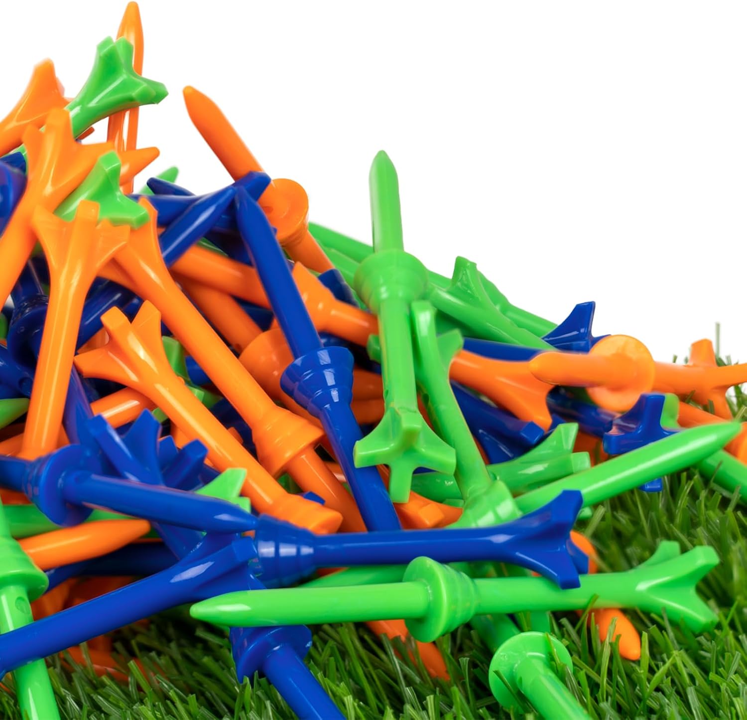 Golf Tees 3 1/4 Inch, Plastic Golf Tees 4 Prongs Stability Tees, Unbreakable Long Golf Tees Reduce Friction & Side Spin Colored