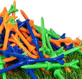 LZFAN Golf Tees 3 1/4 Inch, Plastic Golf Tees 4 Prongs Stability Tees, Unbreakable Long Golf Tees Reduce Friction & Side Spin Colored