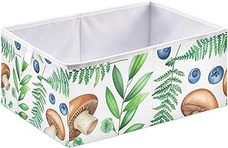 Porcini Mushrooms Storage Cubes - Heavy Duty Fabric Storage Cubes for Shelves Closet - Collapsible Bins for Organizing Clothes Blankets Toys