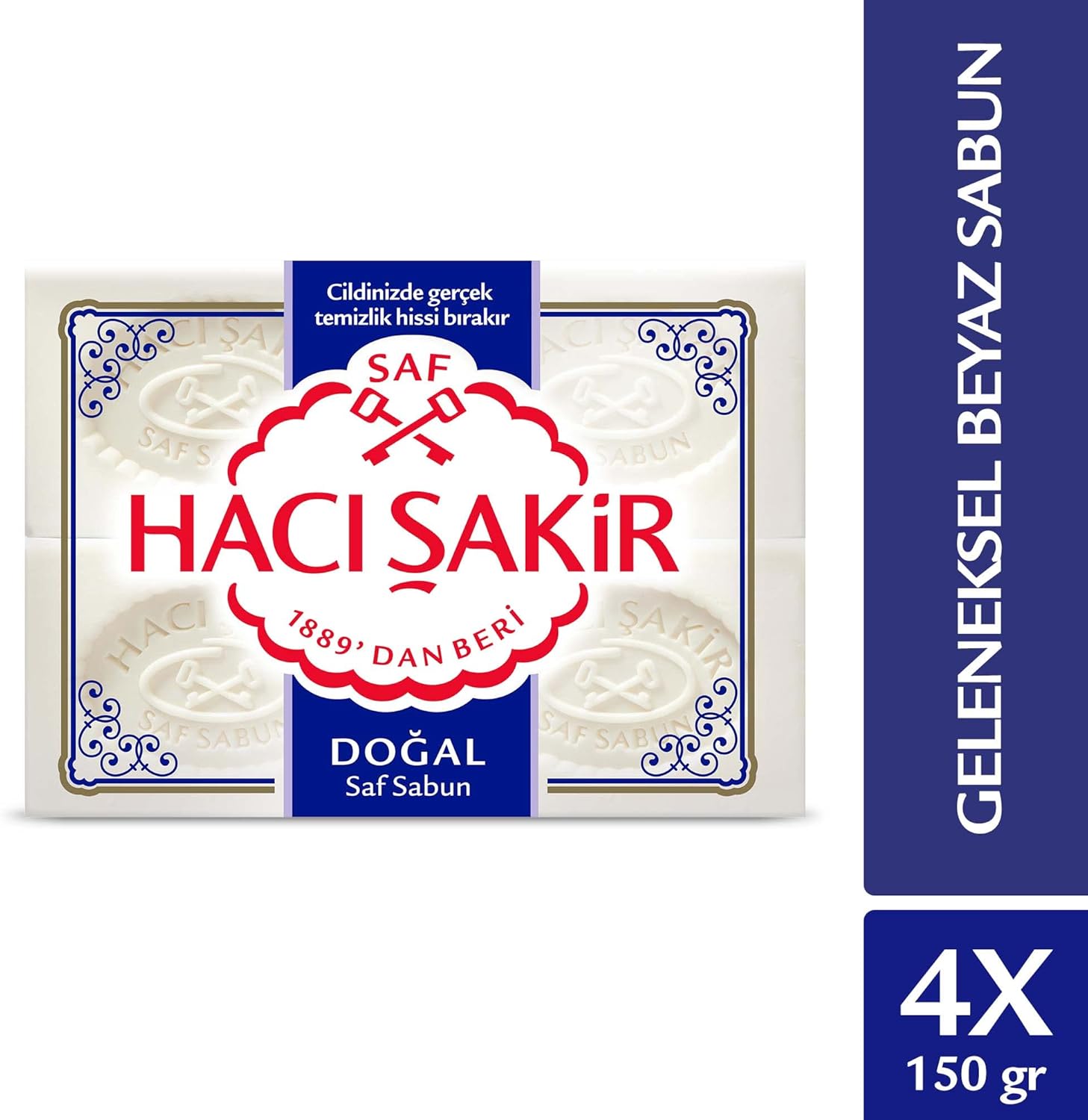Hacı Şakir Doğal Geleneksel Beyaz Sabun (4 Adet)