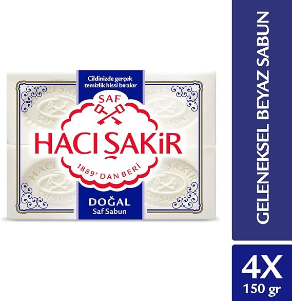 Hacı Şakir Natural Traditional White Soap (4 Pieces)