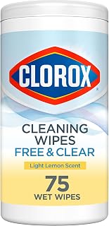 Free & Clear Cleaning Wipes, Light Lemon Scent, 75 Count (Package May Vary)