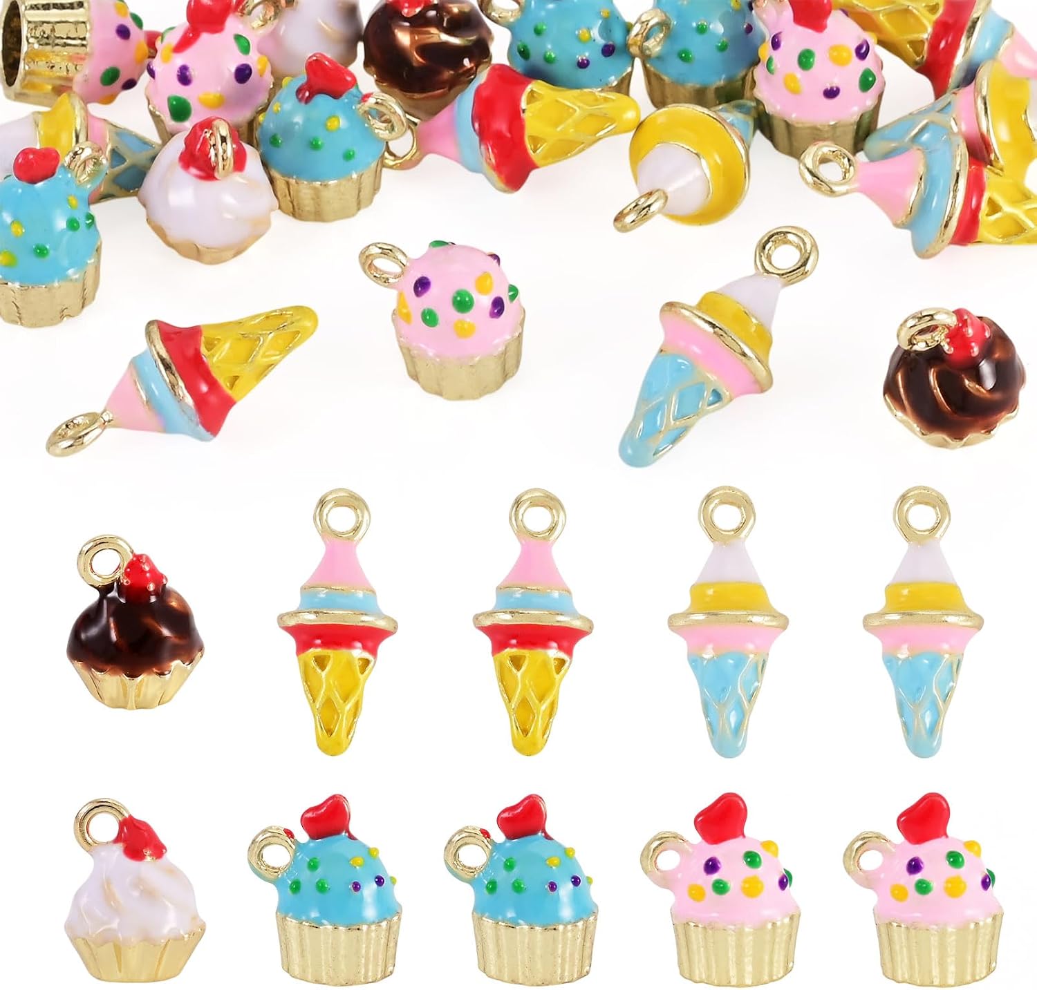 3D Enamel Food Pendants Sweet Dessert Fast Food Bread Drink Charms for DIY Earring Bracelet Necklace Jewelry Making