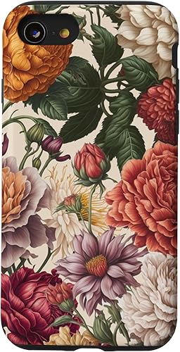 Funda para iPhone SE (2020)  7  8 Lindas Flores Vintage Botánico Floral Ilustración Mujer