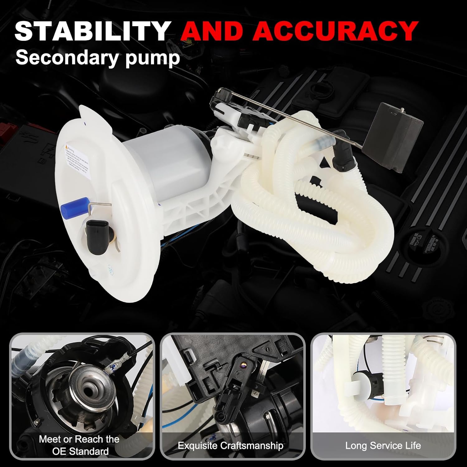 GZNG Electric Fuel Pump Module Assembly with Sending Unit Compatible with Mercedes-Benz C300 C350 E550 GLK350 2008 2009 2010 2011 2012, 3.0L 3.5L 5.5L, Gas, OE# 2044701394, 2044700794, 2045400917