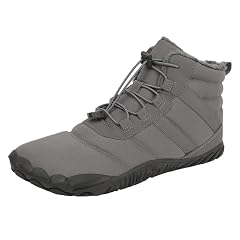 Mens Hiking Winter Barefoot Boots Womens Waterproof Barefoot Shoes Fur Lined Warm Ankle Snow Boot Zero Drop Wide