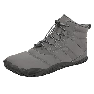 Mens Hiking Winter Barefoot Boots Womens Waterproof Barefoot Shoes Fur Lined Warm Ankle Snow Boot Zero Drop Wide