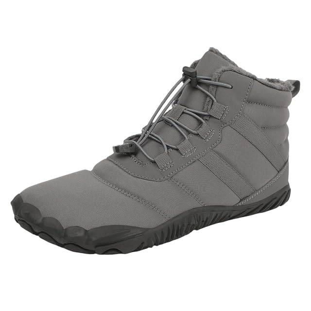 Mens Hiking Winter Barefoot Boots Womens Waterproof Barefoot Shoes Fur Lined Warm Ankle Snow Boot Zero Drop Wide