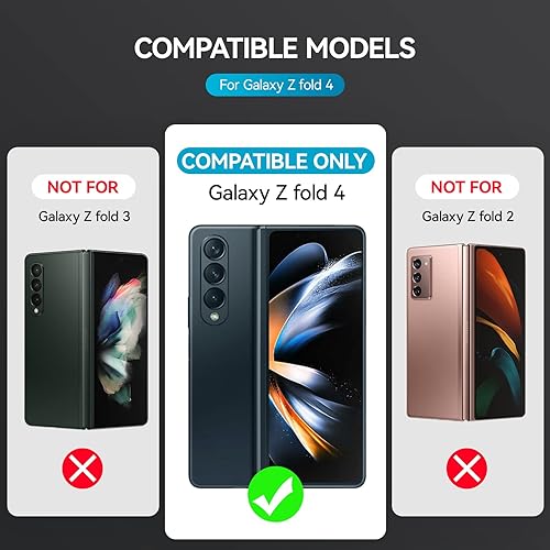 Miniatura 2 de Vizvera Funda para Samsung Galaxy Z Fold 4 con protección de bisagra, funda plegable 4, a prueba de golpes, anticaídas, antiarañazos, borde suave,
