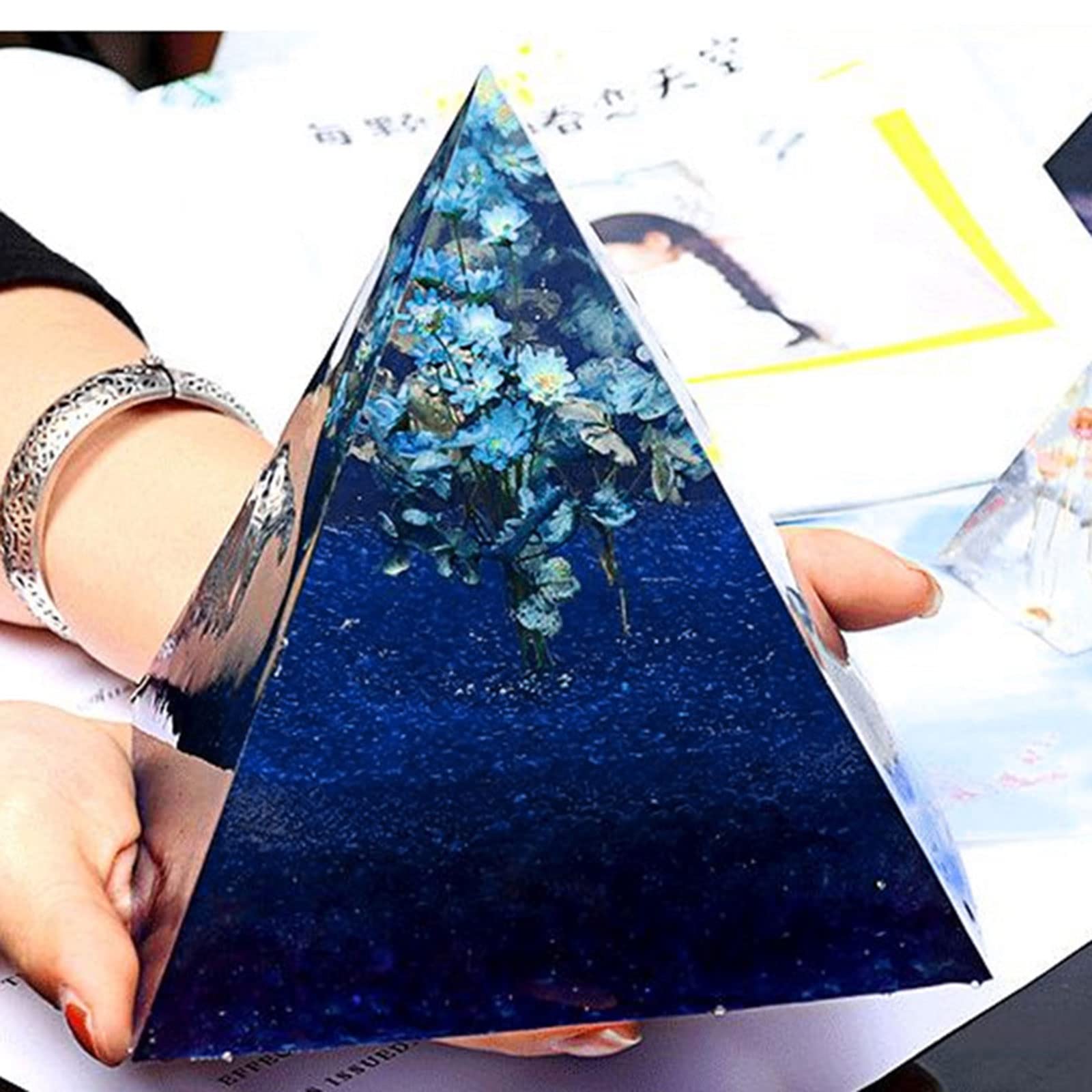 JUCHRZEY Grandi Stampi Piramide in Silicone Piramide Fai da Te Set di Stampi in Resina for Creazione di Gioielli in Resina Strumento for Stampi Artigianali Stampi Interni e Guscio Estern