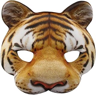 Jacobsen Hat Company Tiger Half Mask Realistic Look Soft Foam Face Mask Halloween Costume Accessory