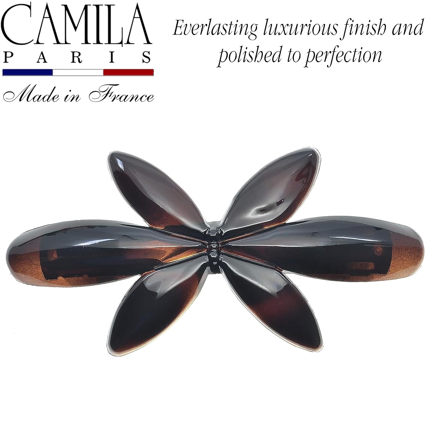 Camila Paris CP2426-CP2875 French Hair Barrette Clip for Girls Flower, Combo, Automatic Clasp Strong Hold Grip Hair Clips for Women, No Slip and Durable Styling Girls Hair Accessories, Made in France - Image 3