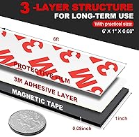 Vista 2 de Tira Magnética, Tiras de Cinta Magnética con Respaldo Adhesivo (Paquete de 15, 6" x 1") Tiras de Cinta Magnética Adhesiva de Servicio Pesado