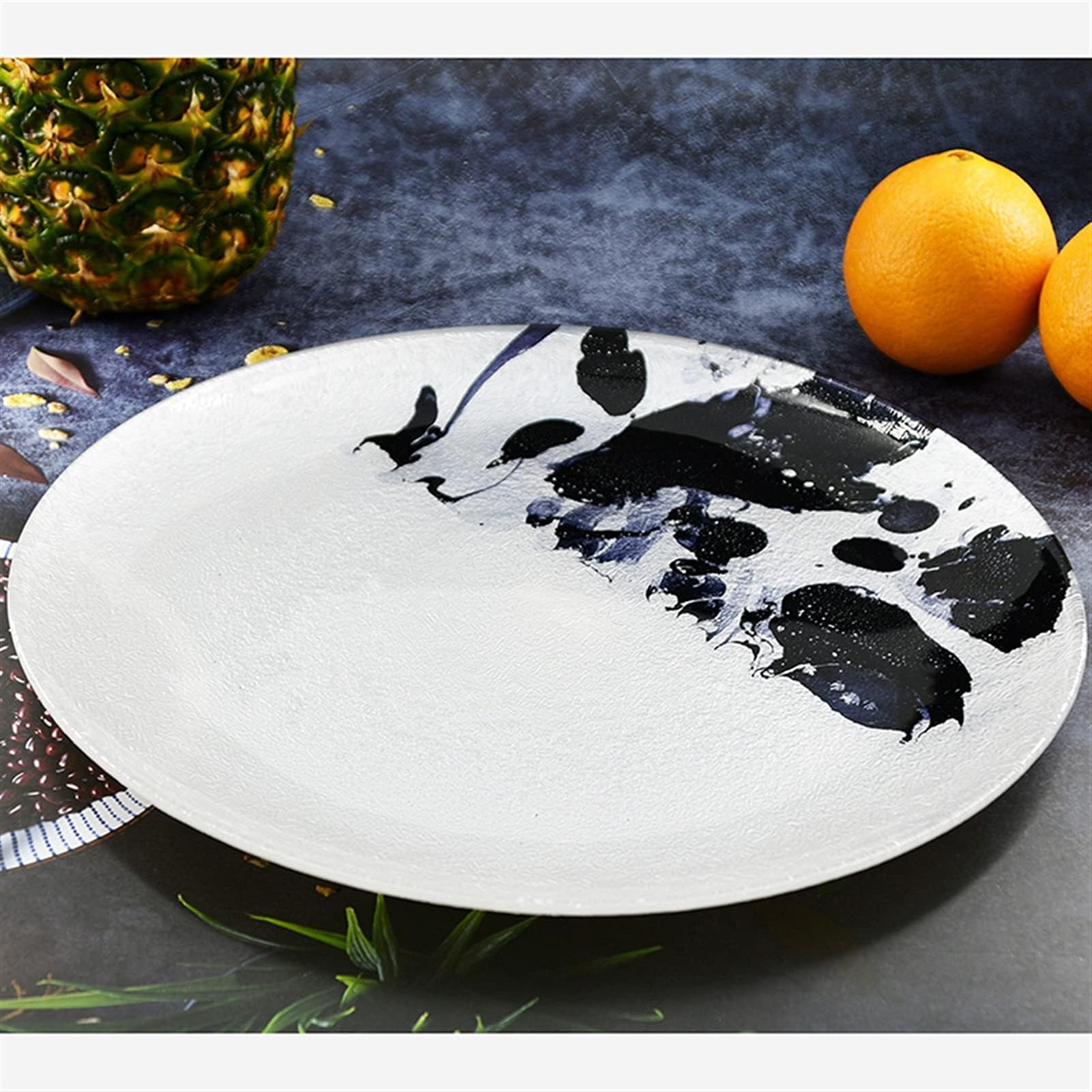 Talerz obiadowy Nordycka ceramika do jedzenia, talerz, tusz, stek, ceramiczne talerze obiadowe, zestaw misek sałatek i ryżu w stylu zachodnim, naczynia stołowe, płaskie(04-1pcs)