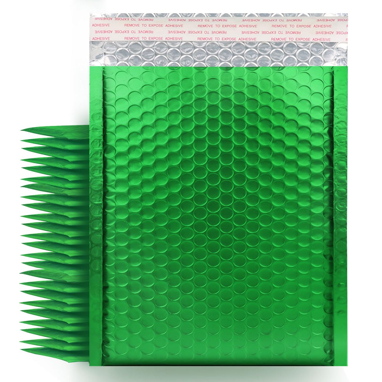 Safoner Metallic Matte Green Bubble Mailers - Durable 6x10 Inch Padded Envelopes- Lightweight & Tear-Resistant Shipping Bags, Pack of 25