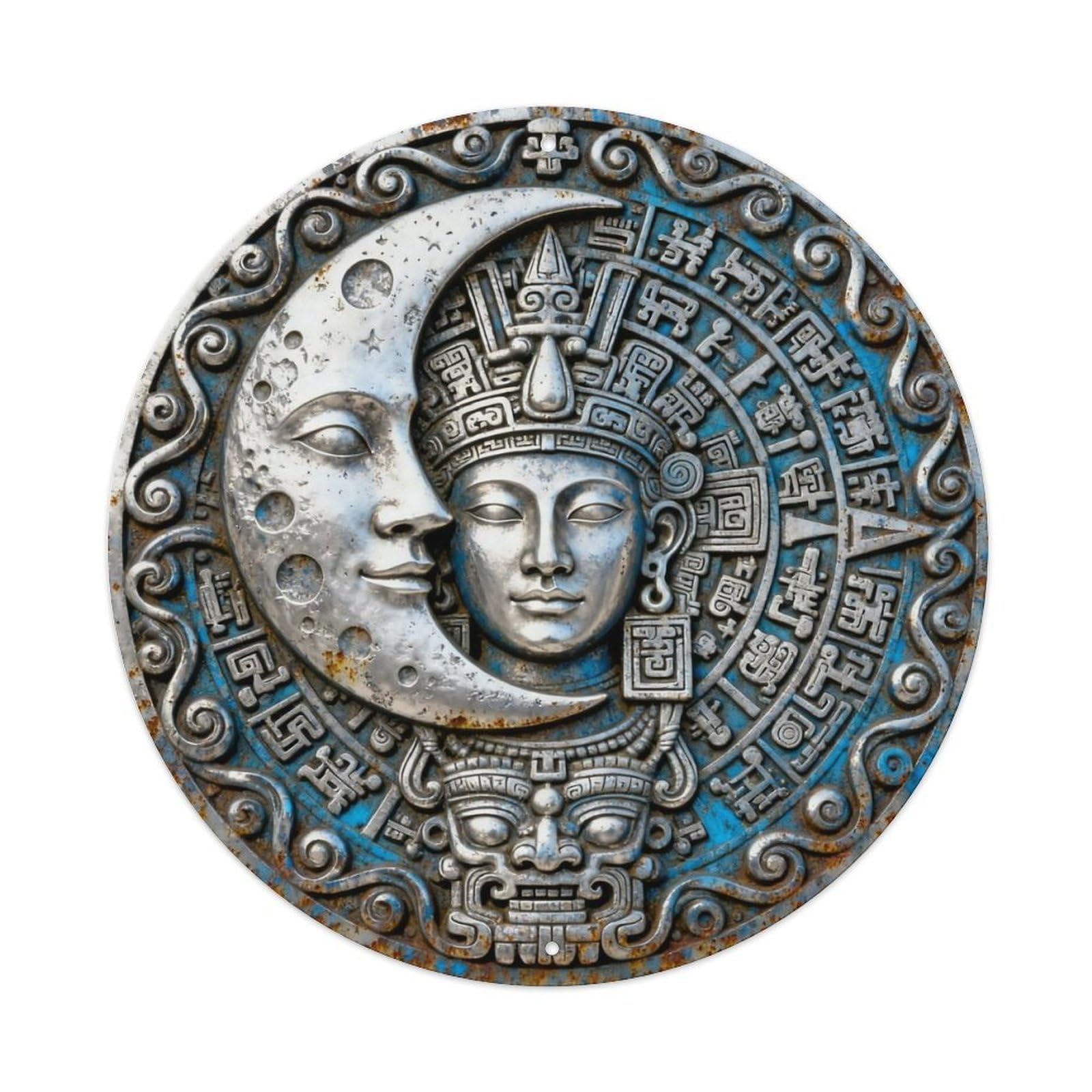 Maya Ix Chel Moon Goddess Mayan Rune Metal Tin Sign Plaque