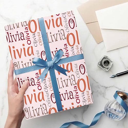 Miniatura 6 de Artsadd Rollos de papel de regalo de cumpleaños personalizados con nombre, papel de regalo de Navidad personalizado para niños, hombres y mujeres,