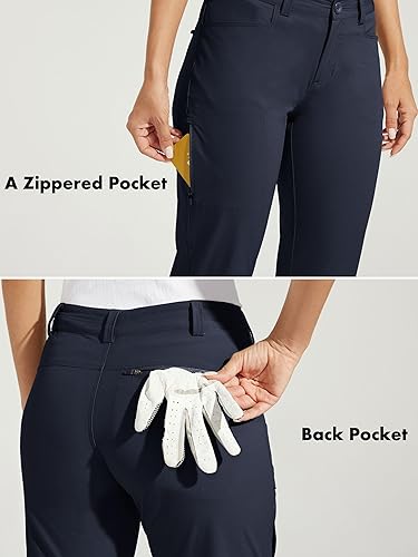 Miniatura 6 de Willit - Pantalones de golf para mujer, elásticos, de secado rápido, ligeros, estilo informal, con bolsillos, resistentes al agua