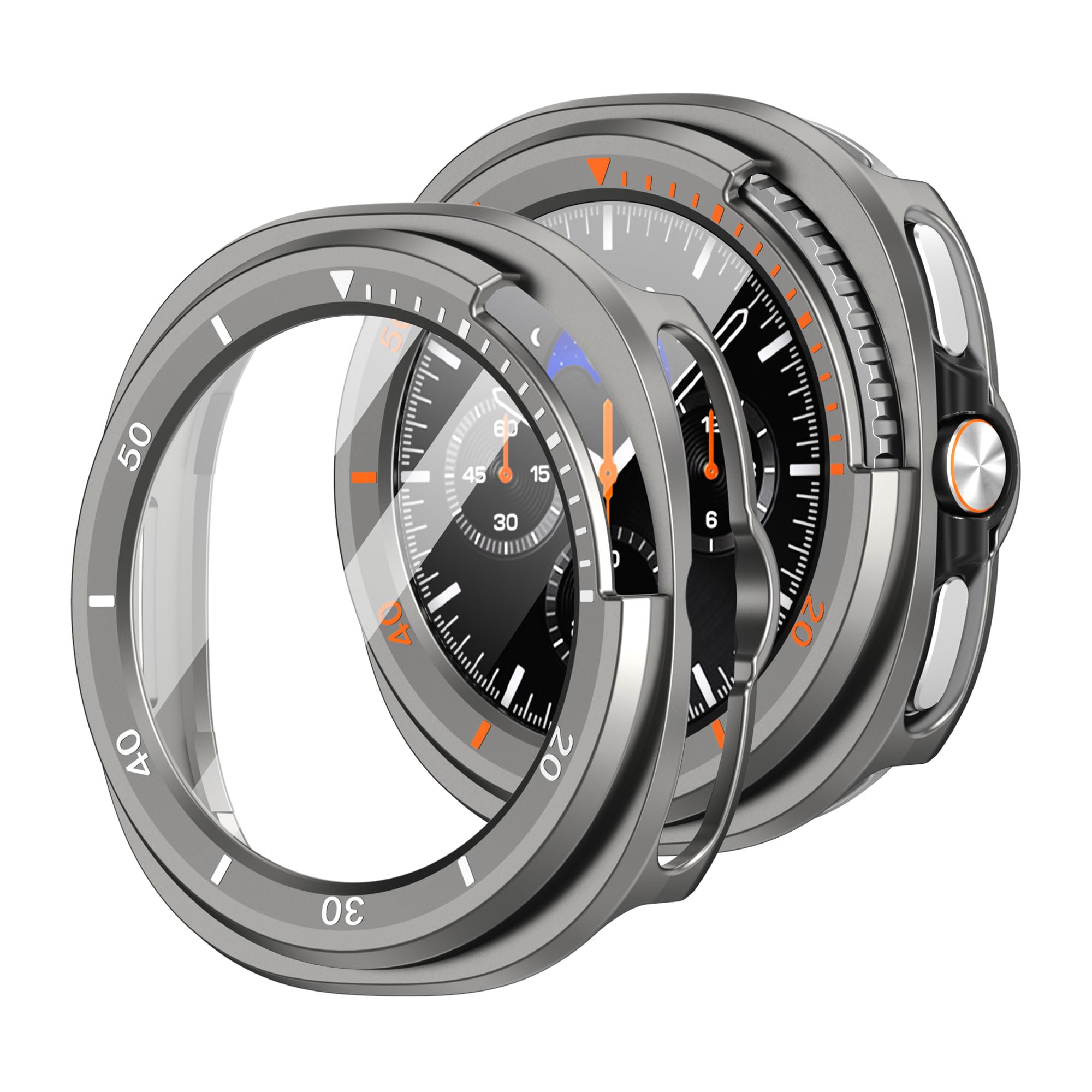 Funda Galaxy Watch 8 Classic 46mm con parachoques PC rígido y protector HD antivaho 8