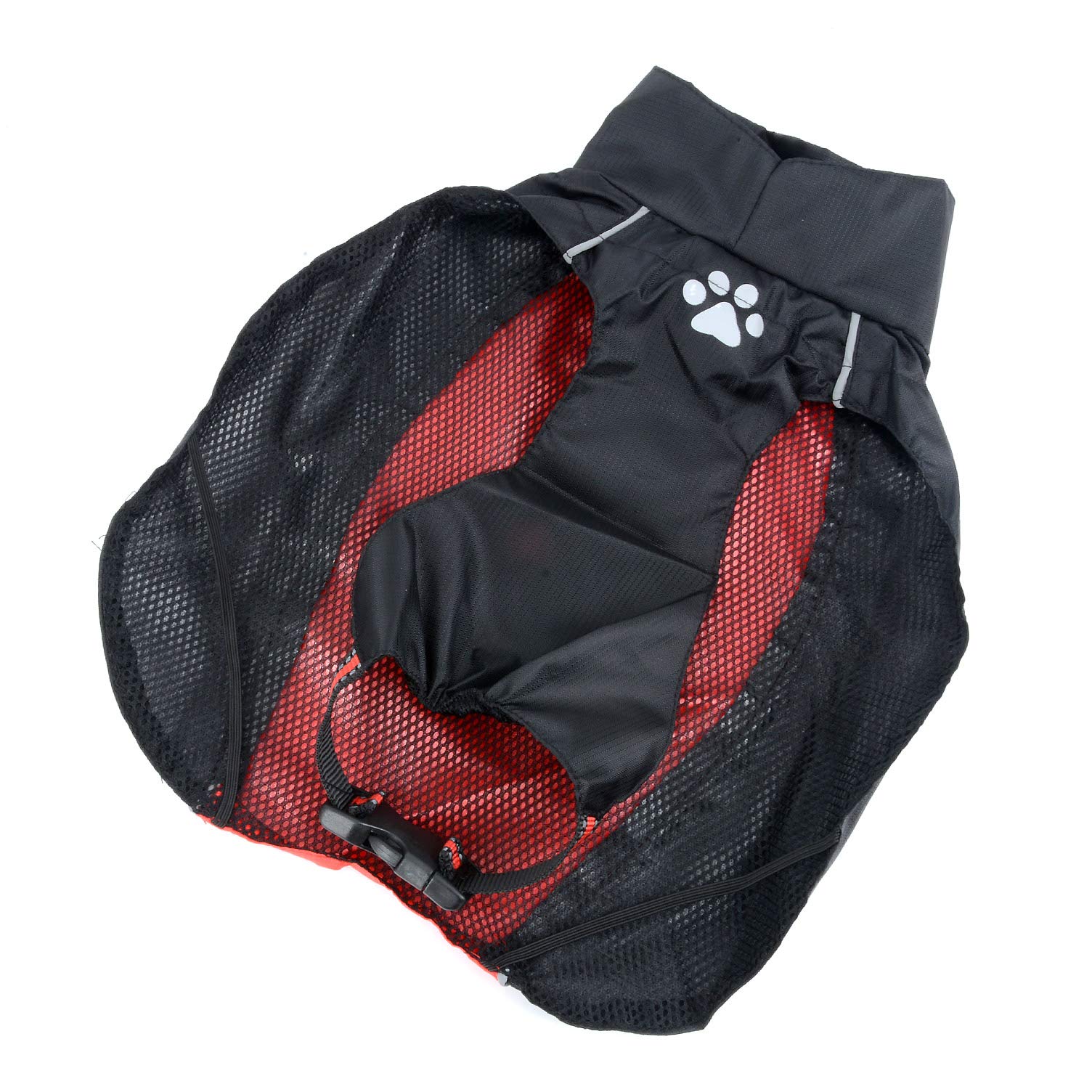 Ranphy Waterproof Dog Raincoat for Medium Large dogs Reflective Adjustable Breathable Jackets Mesh Poncho Clothes Outdoor Sports Pet Vest Coat Labrador Rainwear with High Neckline Collar Red 4XL - Image 3