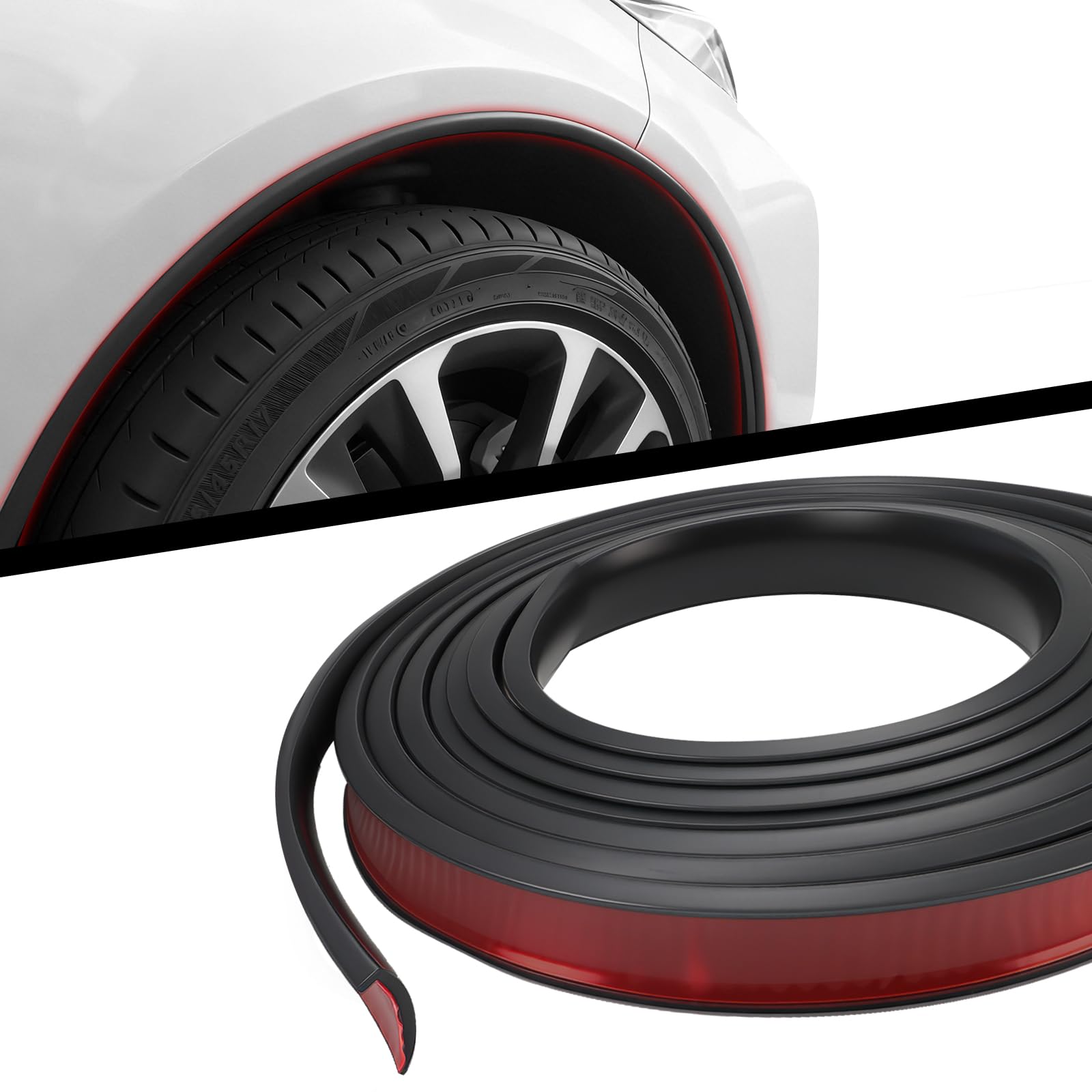 AUTOXBERT 3M/10Ft Fender Flare Rubber Seal L Shape Fender Flares Edge Trim Door Edge Molding Kit Arches Extension Protector for Car and Truck Wheel Wells, 3.0*0.7cm