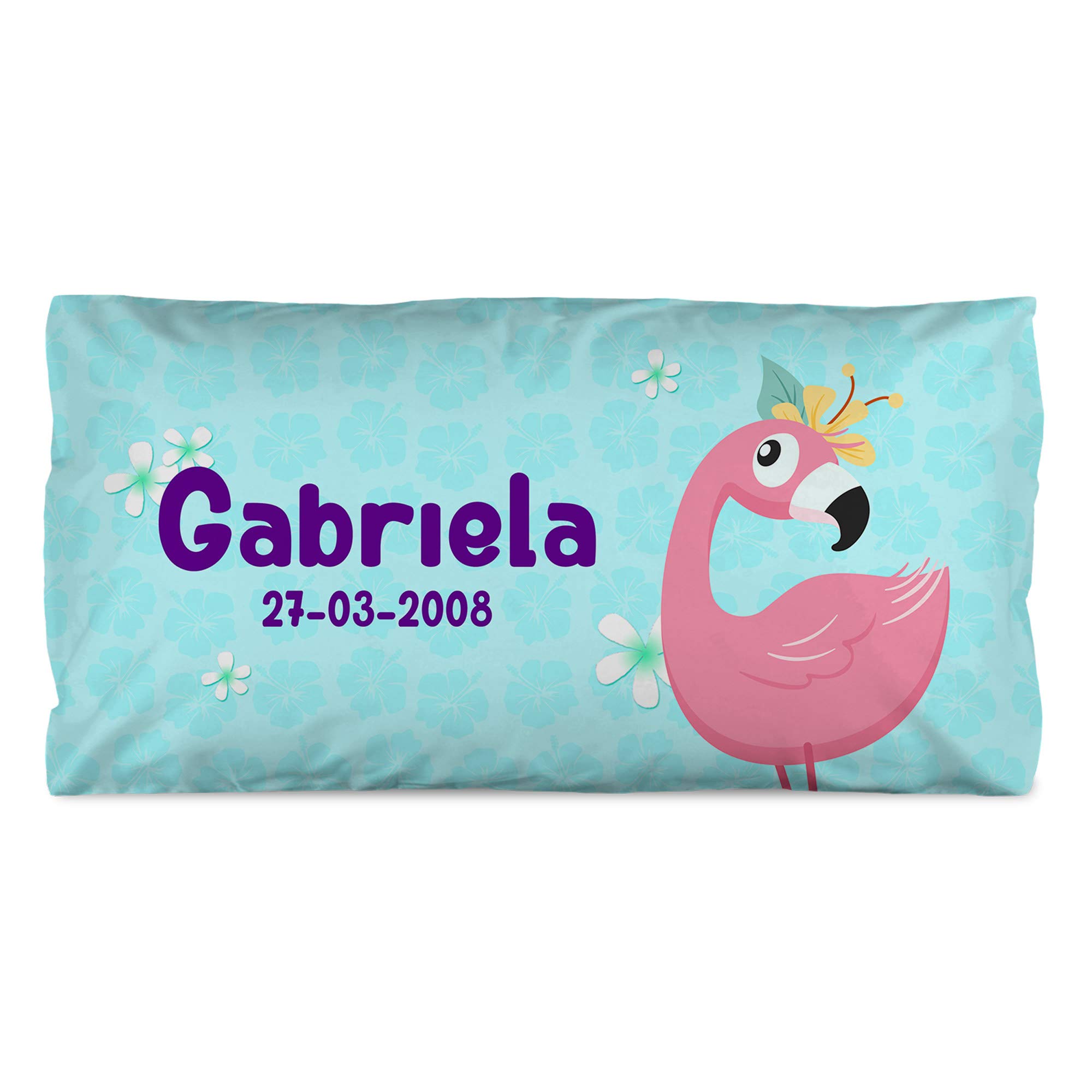 LolaPix Flamingo Kopfkissen Personalisiert mit Name. Geschenke für Kinder. Füllung enthalten. Verschiedene Designs zur Auswahl. Verschiedene Größen zur Auswahl. Flamingo