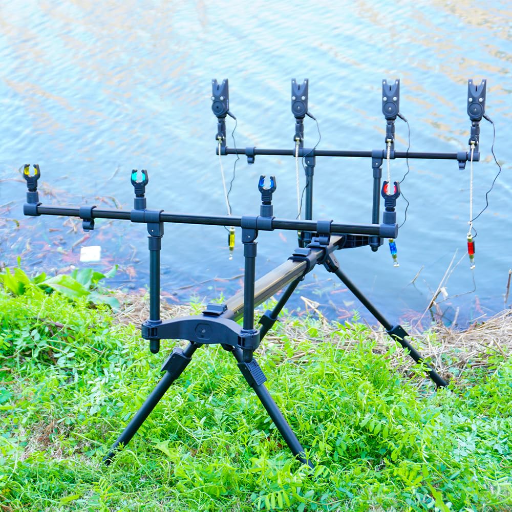 Rutenhalter Rod Pod für 4 Ruten – Aluminium Angelständer mit Transporttasche zum Karpfenangeln