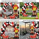 Party Warehouse Racing Car Theme Birthday Decoration Set-XXL Gas Standee Pump Balloon,Car,Traffic Signal,Tyre,Checkered Flag & Cone Foil Balloon|Car Theme Party|Boys Birthday Racing Party Decor-37 Pcs gallery image