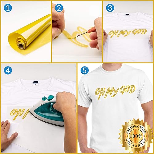 Vista 175 de HTV - Rollos de vinilo de transferencia de calor negro de 12 pulgadas por 8 pies, rollo en rollo para planchar en camisetas, fácil de cortar